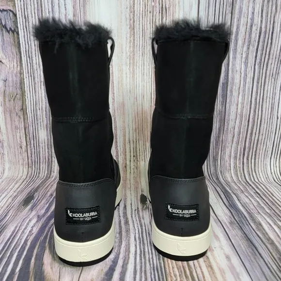 Koolaburra by Ugg Black Tynlee Suede Pull On Waterproof Boots