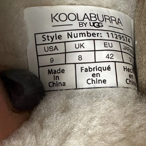 KOOLABURRA by UGG Rommie Mens Slippers Dune Size 9 Slides Fuzzy Comfy Shoes New