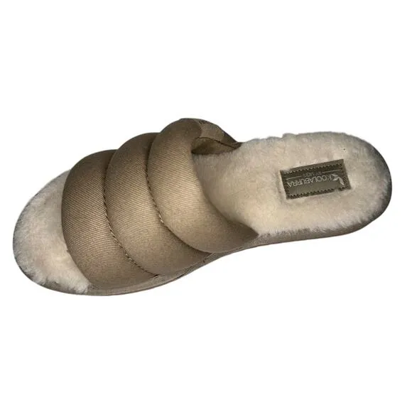 KOOLABURRA by UGG Rommie Mens Slippers Dune Size 9 Slides Fuzzy Comfy Shoes New