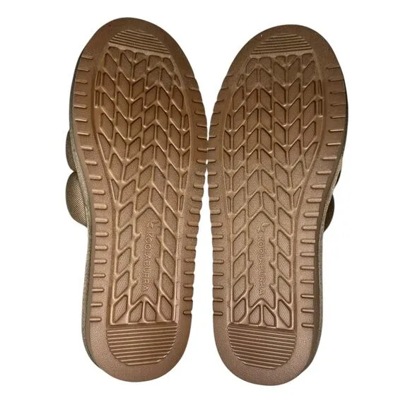 KOOLABURRA by UGG Rommie Mens Slippers Dune Size 9 Slides Fuzzy Comfy Shoes New