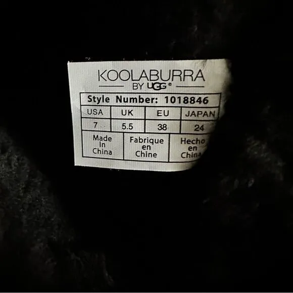 Koolaburra by Ugg Sylia Short Duck Boot Water Resistant Black Leather Women’s 7
