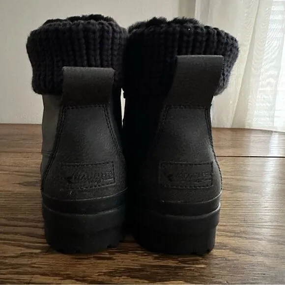 Koolaburra by Ugg Sylia Short Duck Boot Water Resistant Black Leather Women’s 7