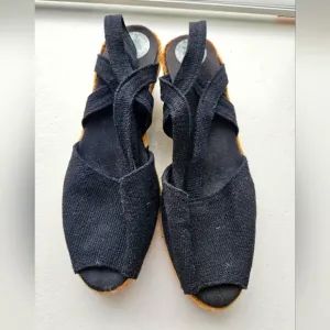 La Manuel Barcelona Espadrilles Black In Size 38