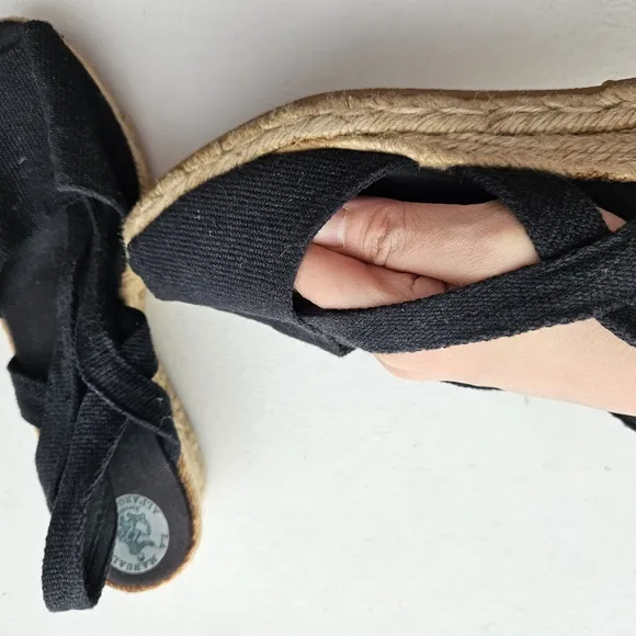La Manuel Barcelona Espadrilles Black In Size 38