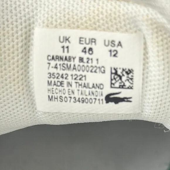 Lacoste Carnaby Pro Leather Sneakers Size 11