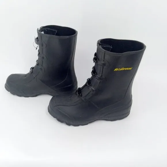 Lacrosse Z Series 11&quot; 4 Metal Buckle Rubber Overshoe Boots Black 266160 Size 11