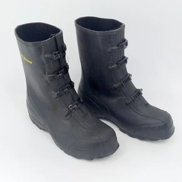 Lacrosse Z Series 11&quot; 4 Metal Buckle Rubber Overshoe Boots Black 266160 Size 11