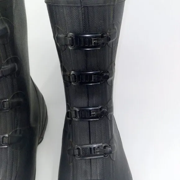 Lacrosse Z Series 11&quot; 4 Metal Buckle Rubber Overshoe Boots Black 266160 Size 11
