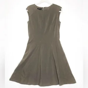 Lafayette 148 New York Fit &amp; Flare Sleeveless Dress Size 8 Neutral Minimalist
