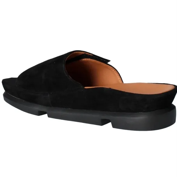 L'Amour Des Pieds Vester Black Suede Slide Mule Sandal Comfortable Flat Shoe 9.5