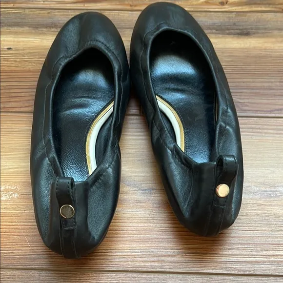 Lanvin Black Leather Ballet Flats