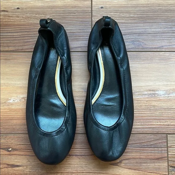 Lanvin Black Leather Ballet Flats
