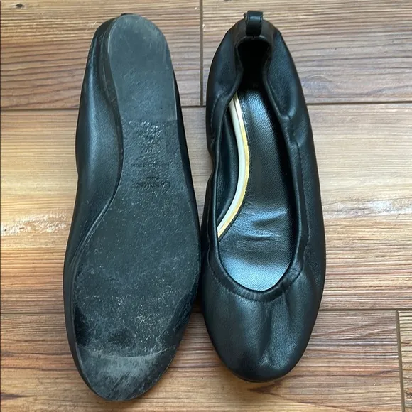 Lanvin Black Leather Ballet Flats