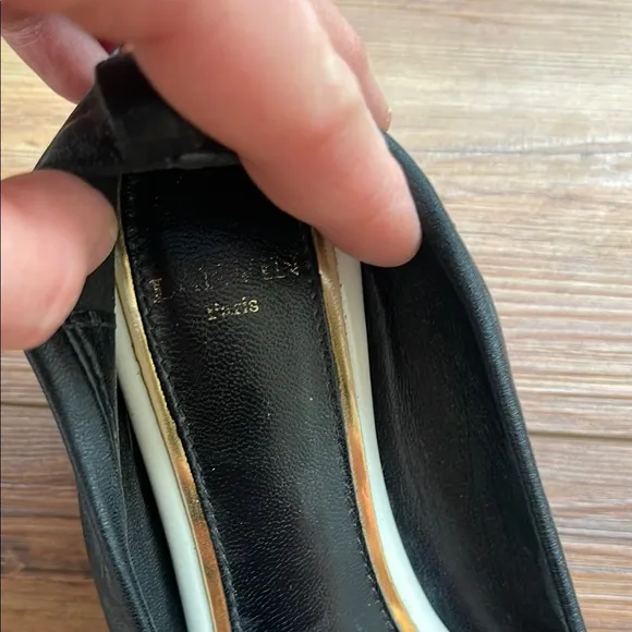 Lanvin Black Leather Ballet Flats