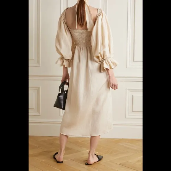 LAST 1!🌸SLEEPER🌸 Atlanta nude Long Summer beach Dress European Vintage $320