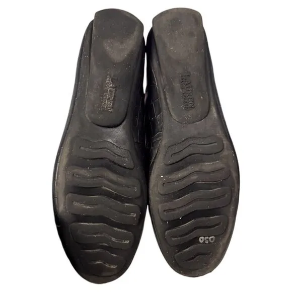 LAUREN RALPH LAUREN LRL Croc Loafers Driving Moccasins black ladies size 7.5
