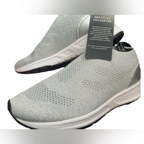 Lauren Ralph Lauren silver Kacie net mesh pull on sneakers🔥size 5.5W NIB