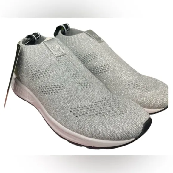 Lauren Ralph Lauren silver Kacie net mesh pull on sneakers🔥size 5.5W NIB