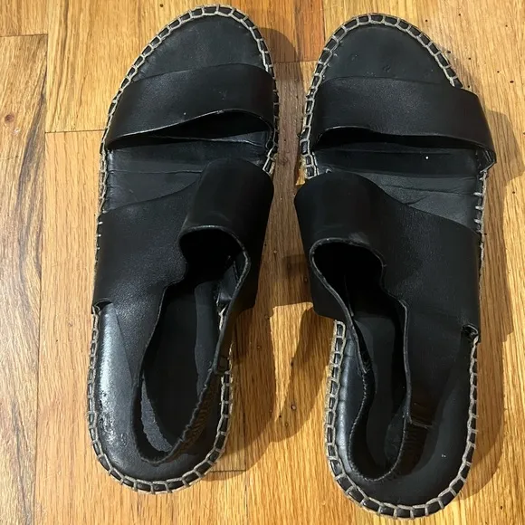 LCole Haan Black Leather Grand OS Slingback Espadrilles  (Size 7.5)