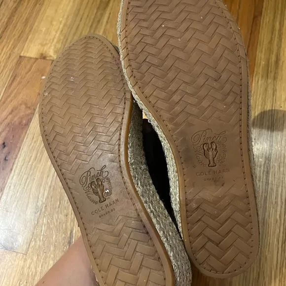 LCole Haan Black Leather Grand OS Slingback Espadrilles  (Size 7.5)