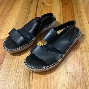 LCole Haan Black Leather Grand OS Slingback Espadrilles  (Size 7.5)