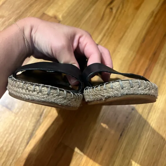 LCole Haan Black Leather Grand OS Slingback Espadrilles  (Size 7.5)