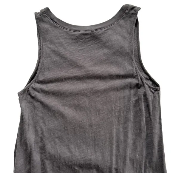 Leallo size L 100% cotton Ana Racerback Tank Midi Dress charcoal grey