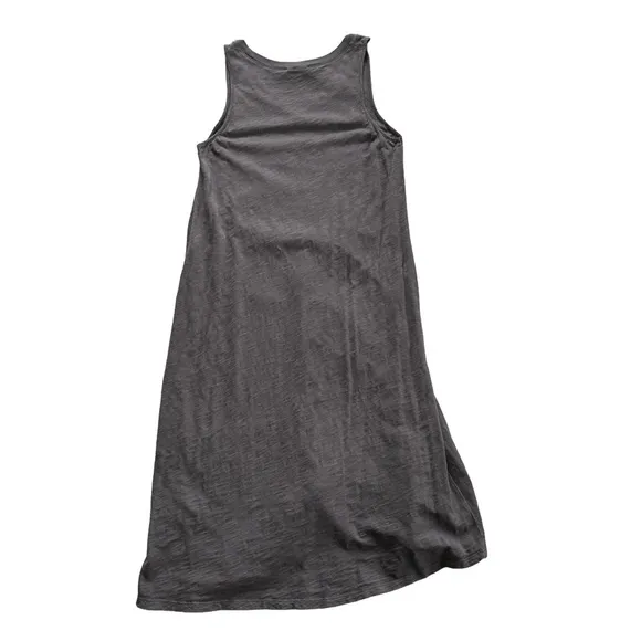 Leallo size L 100% cotton Ana Racerback Tank Midi Dress charcoal grey