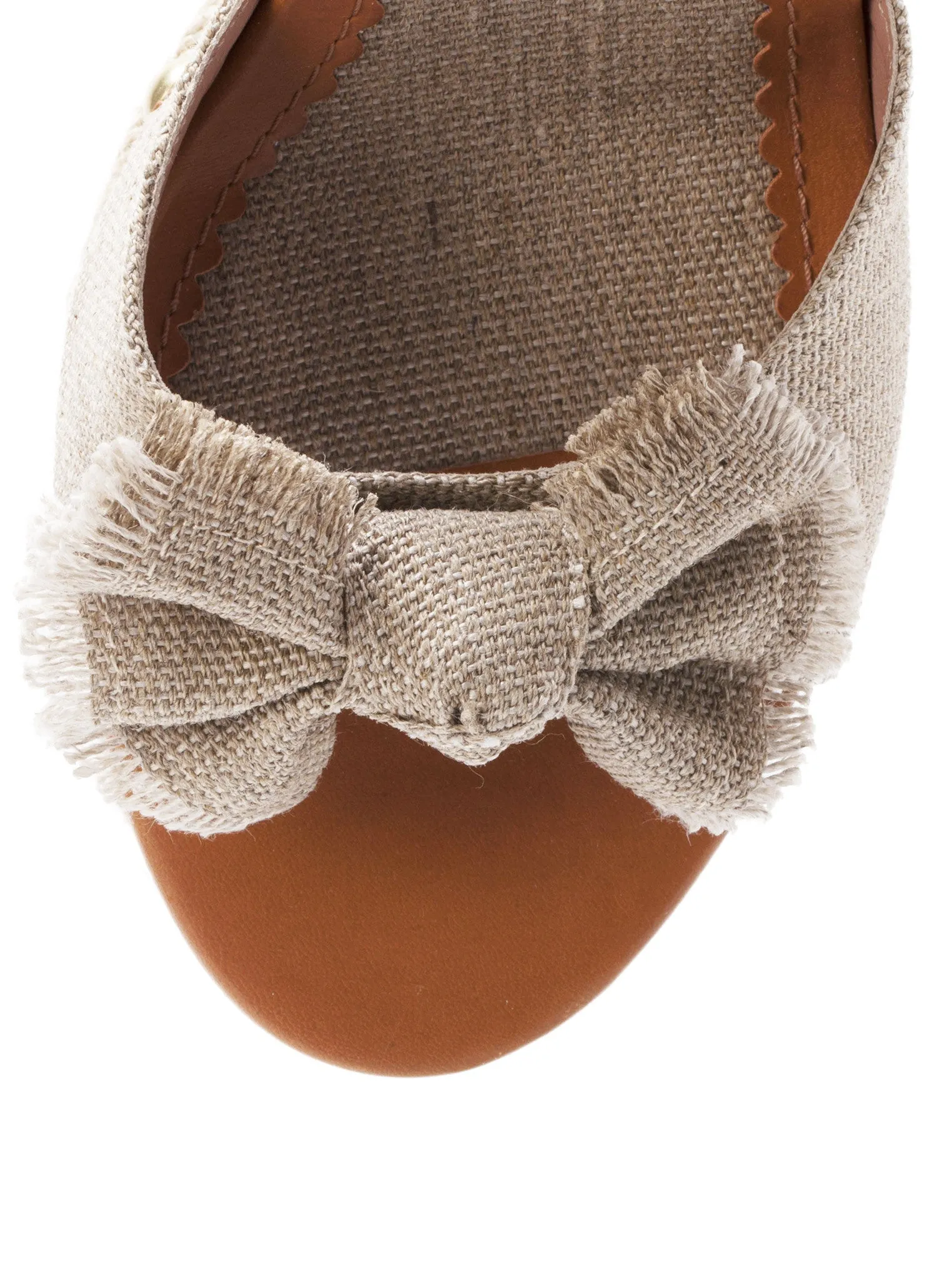 Leather and Raffia Espadrilles with Bow Detail