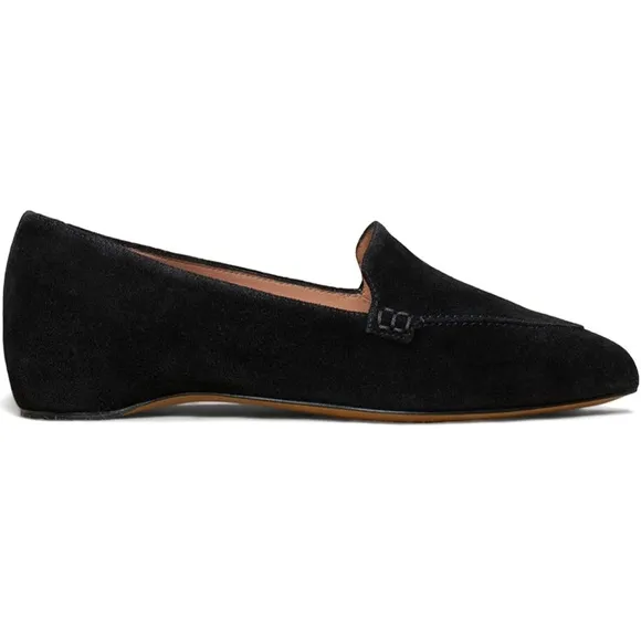 LEHOOR Women Casual Pointed Toe Black Suede Loafers Size: 8