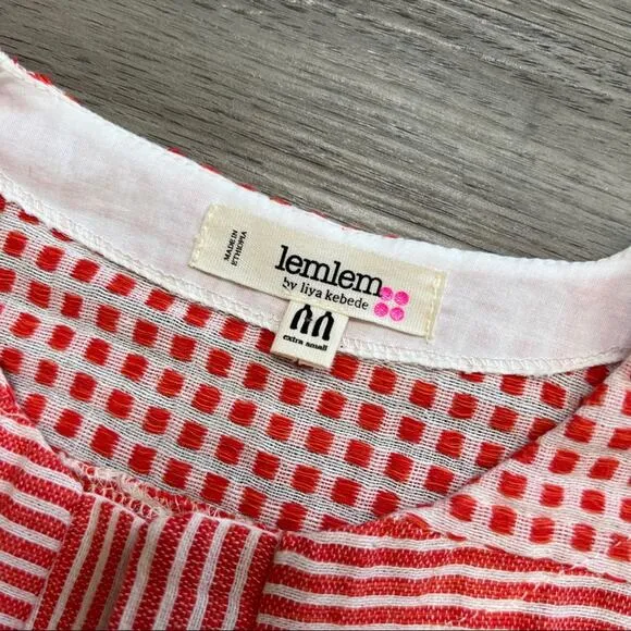Lemlem Semira Popover Embroidered Mini Dress sz XS