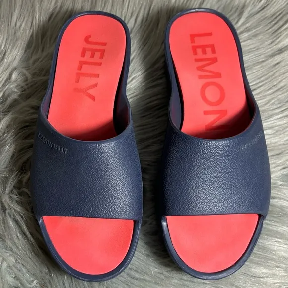 LEMON JELLY SUNNY Navy Blue Red Slide SUNNY Sandals Size 37EU / US