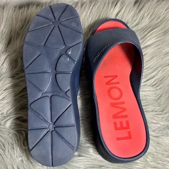 LEMON JELLY SUNNY Navy Blue Red Slide SUNNY Sandals Size 37EU / US