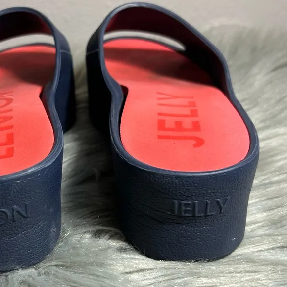LEMON JELLY SUNNY Navy Blue Red Slide SUNNY Sandals Size 37EU / US