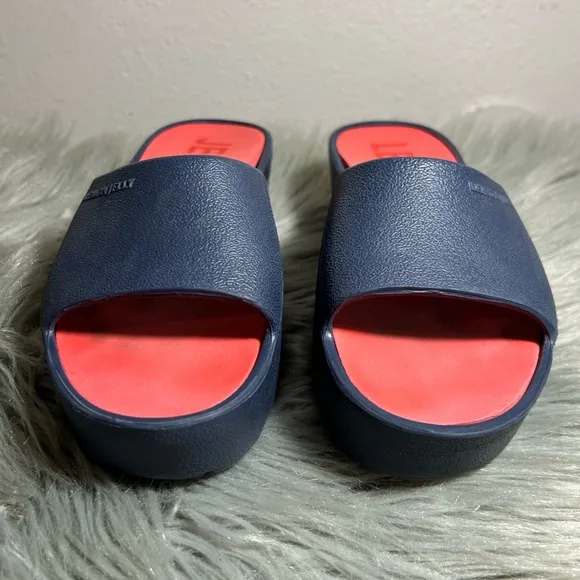 LEMON JELLY SUNNY Navy Blue Red Slide SUNNY Sandals Size 37EU / US