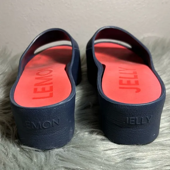 LEMON JELLY SUNNY Navy Blue Red Slide SUNNY Sandals Size 37EU / US