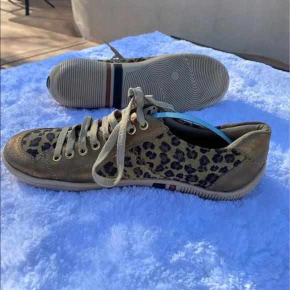 Leopard Print Mixed Media Stiletto Sneakers EU 37