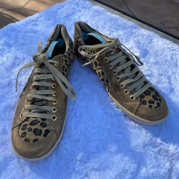 Leopard Print Mixed Media Stiletto Sneakers EU 37