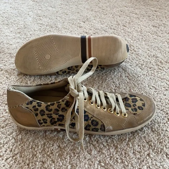 Leopard Print Mixed Media Stiletto Sneakers EU 37