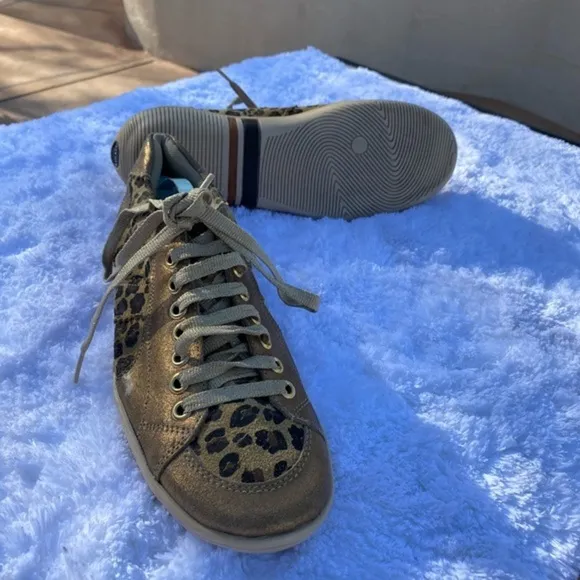 Leopard Print Mixed Media Stiletto Sneakers EU 37