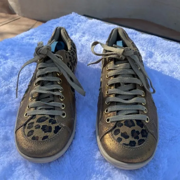 Leopard Print Mixed Media Stiletto Sneakers EU 37