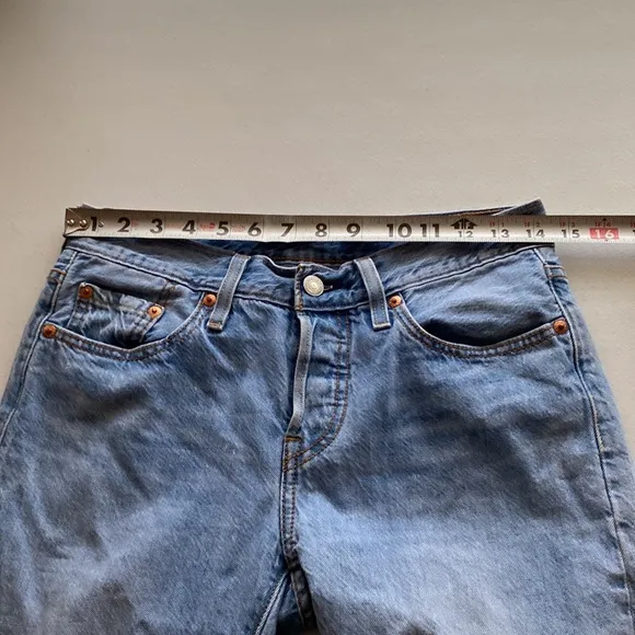 Levis 501 Slim Taper Button Fly Distress Jeans Size 25 X 28