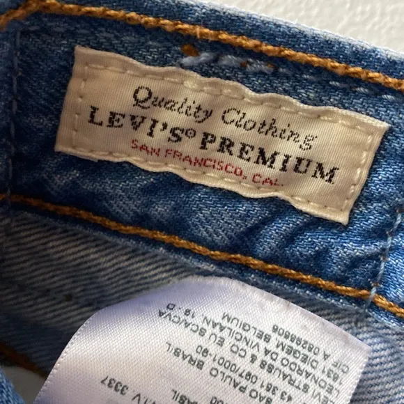 Levis 501 Slim Taper Button Fly Distress Jeans Size 25 X 28