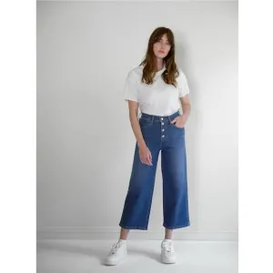 Levi’s Mile High Cropped Wide Leg Jeans Sun Devil Heat Dark Wash Button Fly