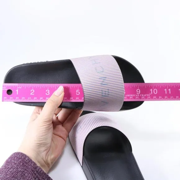 Light Pink Stripe Classic Pool Slides slide sandals D385
