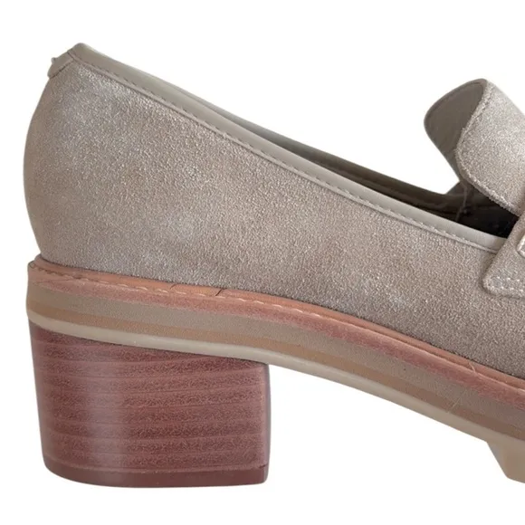 Like New Anthropologie Bernardo Leather Selma Heeled Loafers Size 8 Retail $228