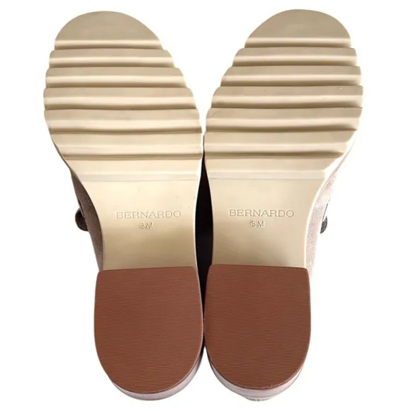 Like New Anthropologie Bernardo Leather Selma Heeled Loafers Size 8 Retail $228