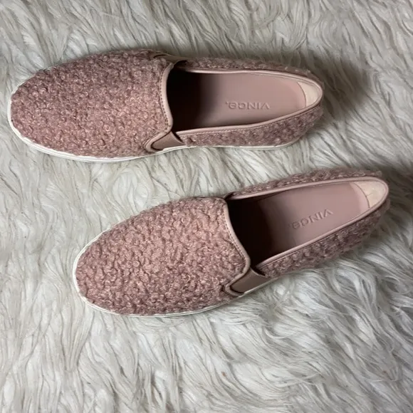 Like new Vince Blair Pink Faux Shearling Slip on Sneaker