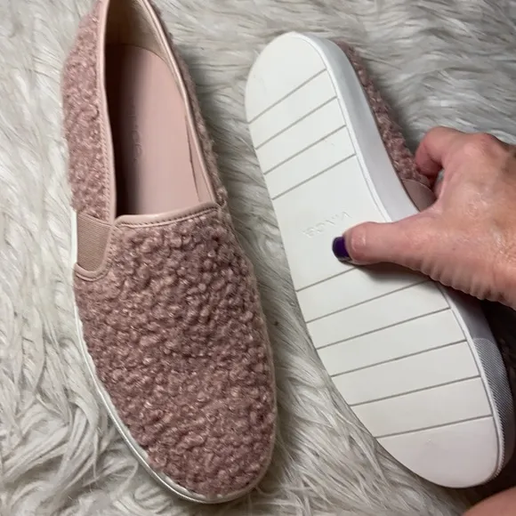 Like new Vince Blair Pink Faux Shearling Slip on Sneaker