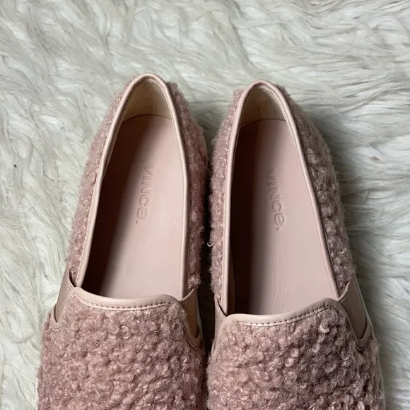 Like new Vince Blair Pink Faux Shearling Slip on Sneaker